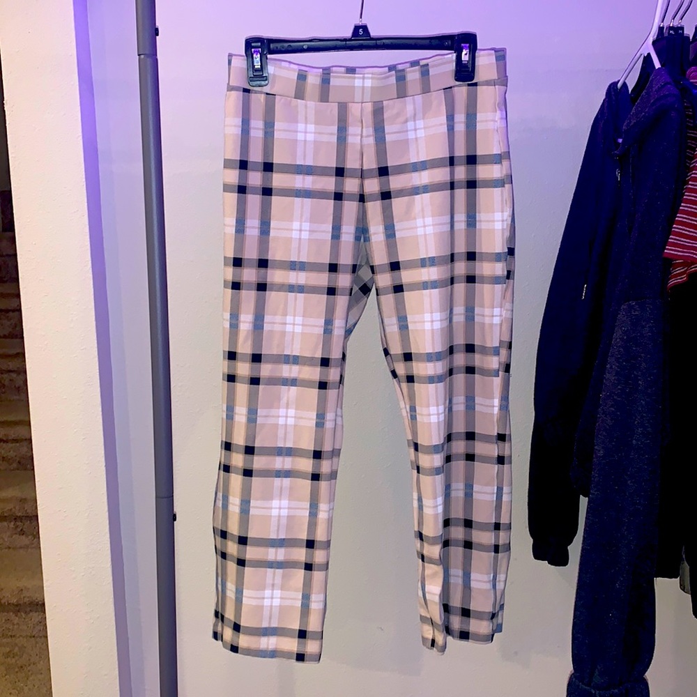 Plaid cropped pants